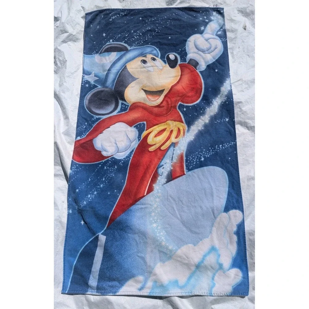 Disney Parks Authentic Original Sorcerer Mickey Fantasia Beach Towel
